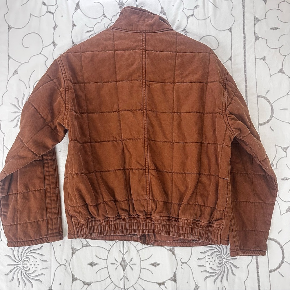 For Good Rust Brown Quilted Jacket Women’s S – Cotton, Zip Front, Lightweight - Picture 3 of 7